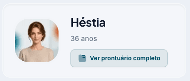 Card do assistido com o botão Ver prontuário completo